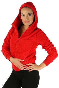 Sherpa Hooded pull over Red